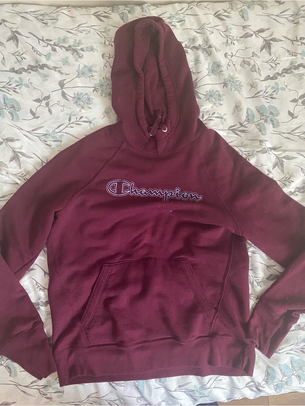 Champion Maroon Crewneck Sweatshirt with Script Logo